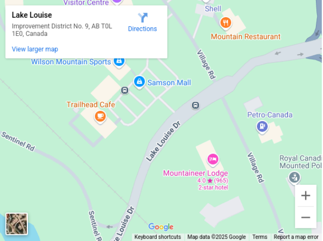 Lake Louise in Google Map