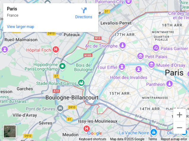 Paris in Google Map